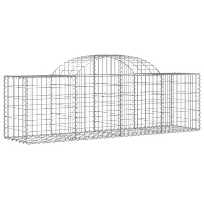 vidaXL Arched Gabion Baskets 2 pcs 78.7"x19.7"x23.6"/31.5" Galvanized Iron-2