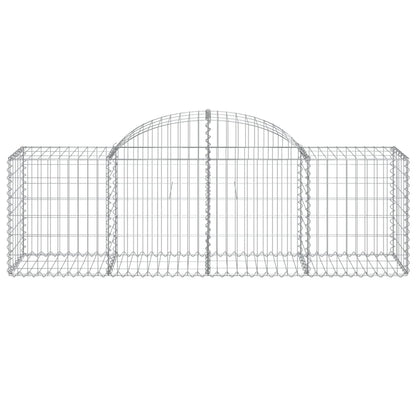 vidaXL Arched Gabion Baskets 3 pcs 78.7"x19.7"x23.6"/31.5" Galvanized Iron-4