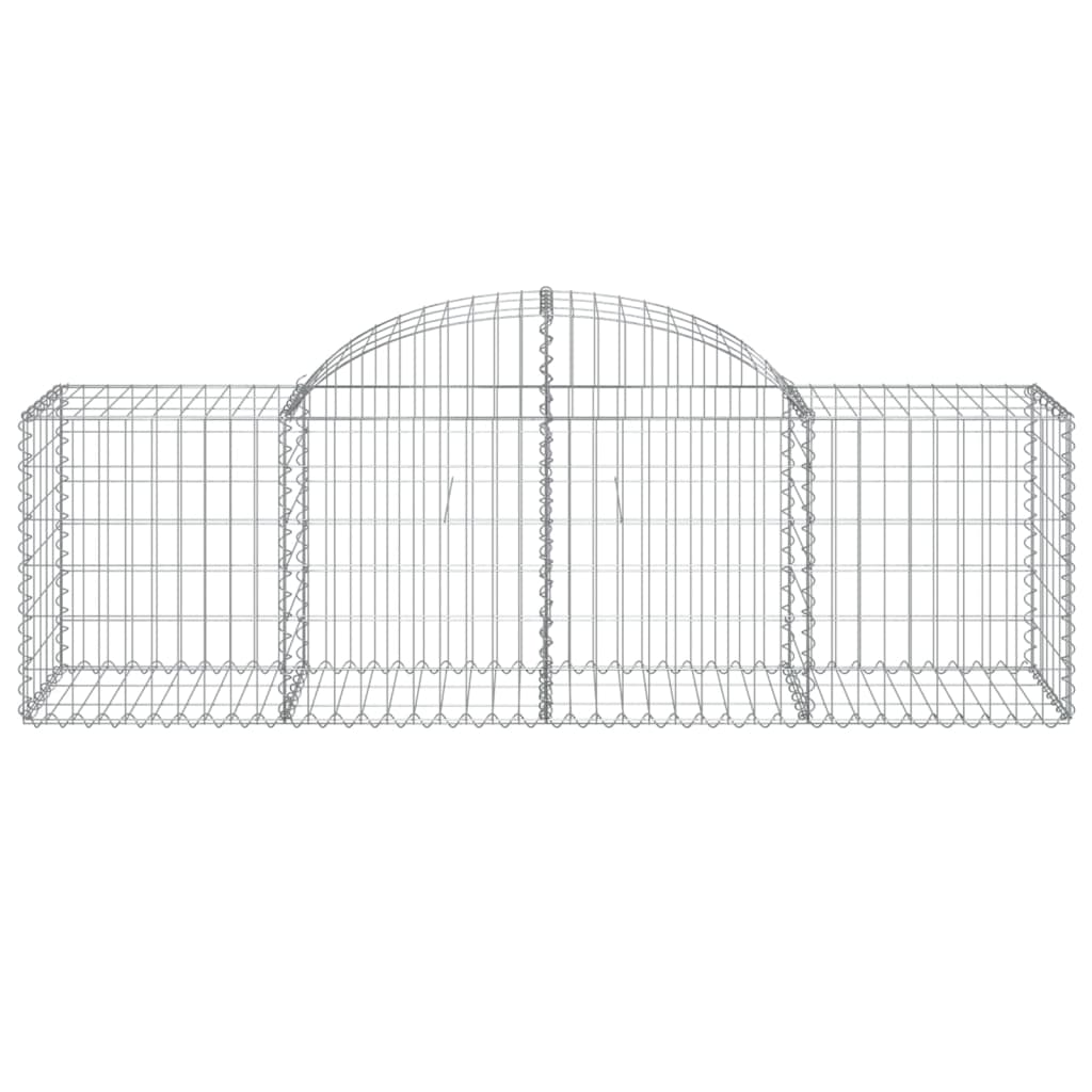 vidaXL Arched Gabion Baskets 3 pcs 78.7"x19.7"x23.6"/31.5" Galvanized Iron-4