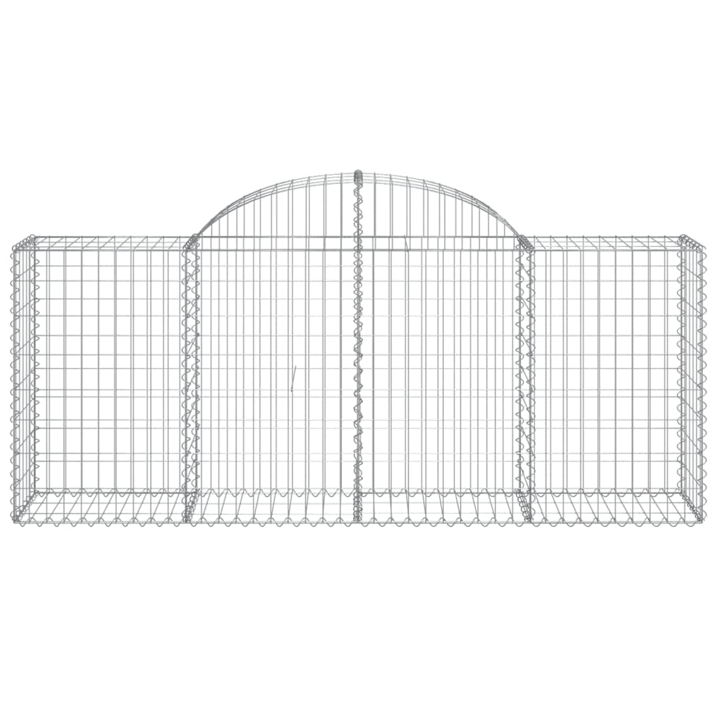 vidaXL Arched Gabion Baskets 3 pcs 78.7"x19.7"x31.5"/39.4" Galvanized Iron-4