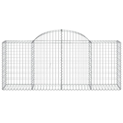 vidaXL Arched Gabion Baskets 3 pcs 78.7"x19.7"x31.5"/39.4" Galvanized Iron-4