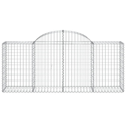 vidaXL Arched Gabion Baskets 4 pcs 78.7"x19.7"x31.5"/39.4" Galvanized Iron-4