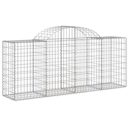 vidaXL Arched Gabion Baskets 5 pcs 78.7"x19.7"x31.5"/39.4" Galvanized Iron-0
