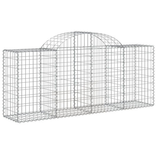 vidaXL Arched Gabion Baskets 5 pcs 78.7"x19.7"x31.5"/39.4" Galvanized Iron-0