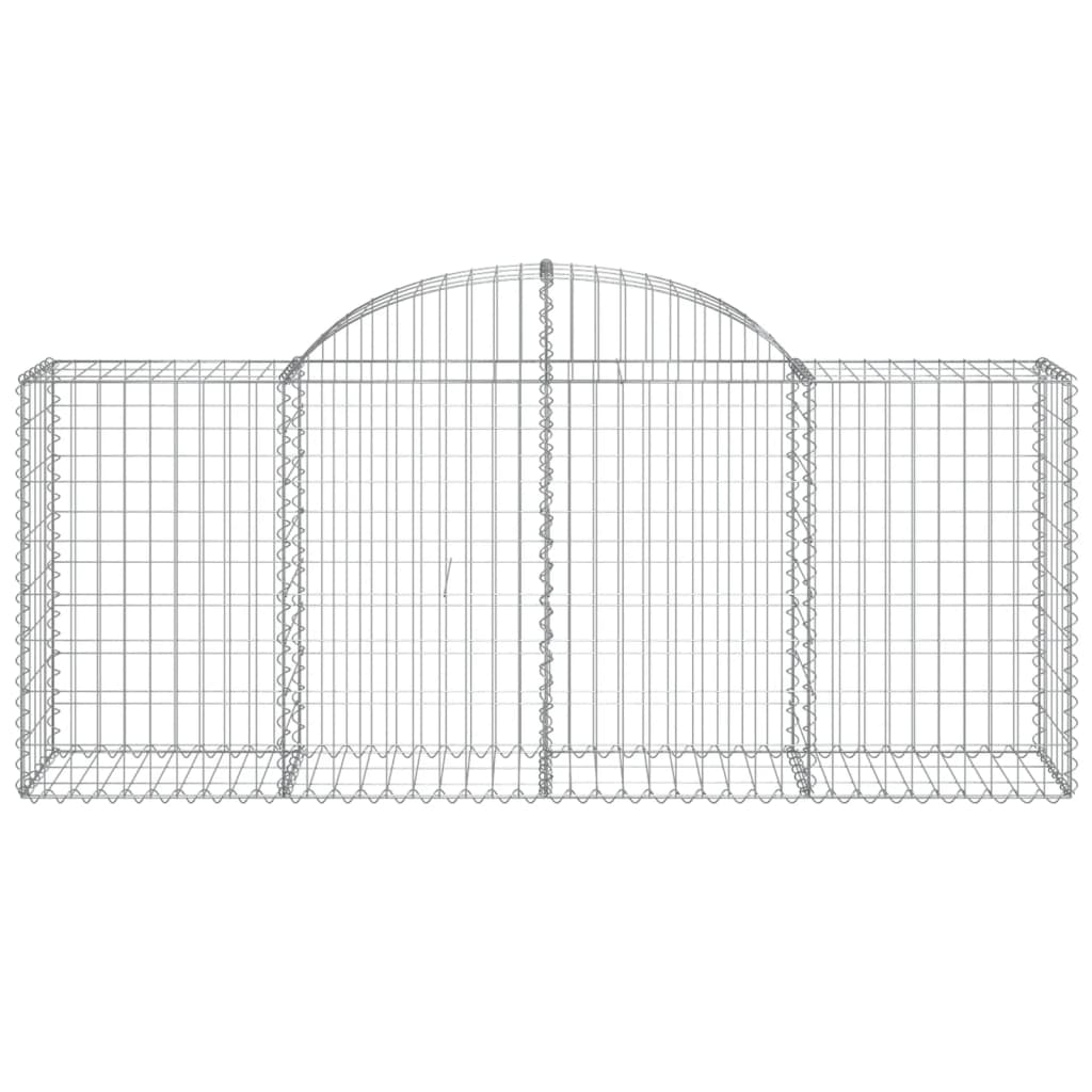 vidaXL Arched Gabion Baskets 5 pcs 78.7"x19.7"x31.5"/39.4" Galvanized Iron-4