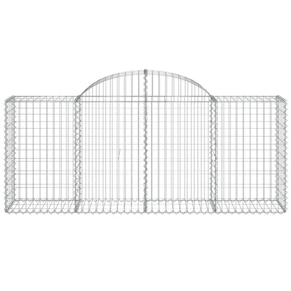 vidaXL Arched Gabion Baskets 5 pcs 78.7"x19.7"x31.5"/39.4" Galvanized Iron-4