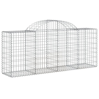 vidaXL Arched Gabion Baskets 6 pcs 78.7"x19.7"x31.5"/39.4" Galvanized Iron-0