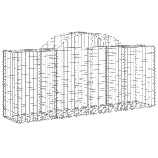 vidaXL Arched Gabion Baskets 6 pcs 78.7"x19.7"x31.5"/39.4" Galvanized Iron-0