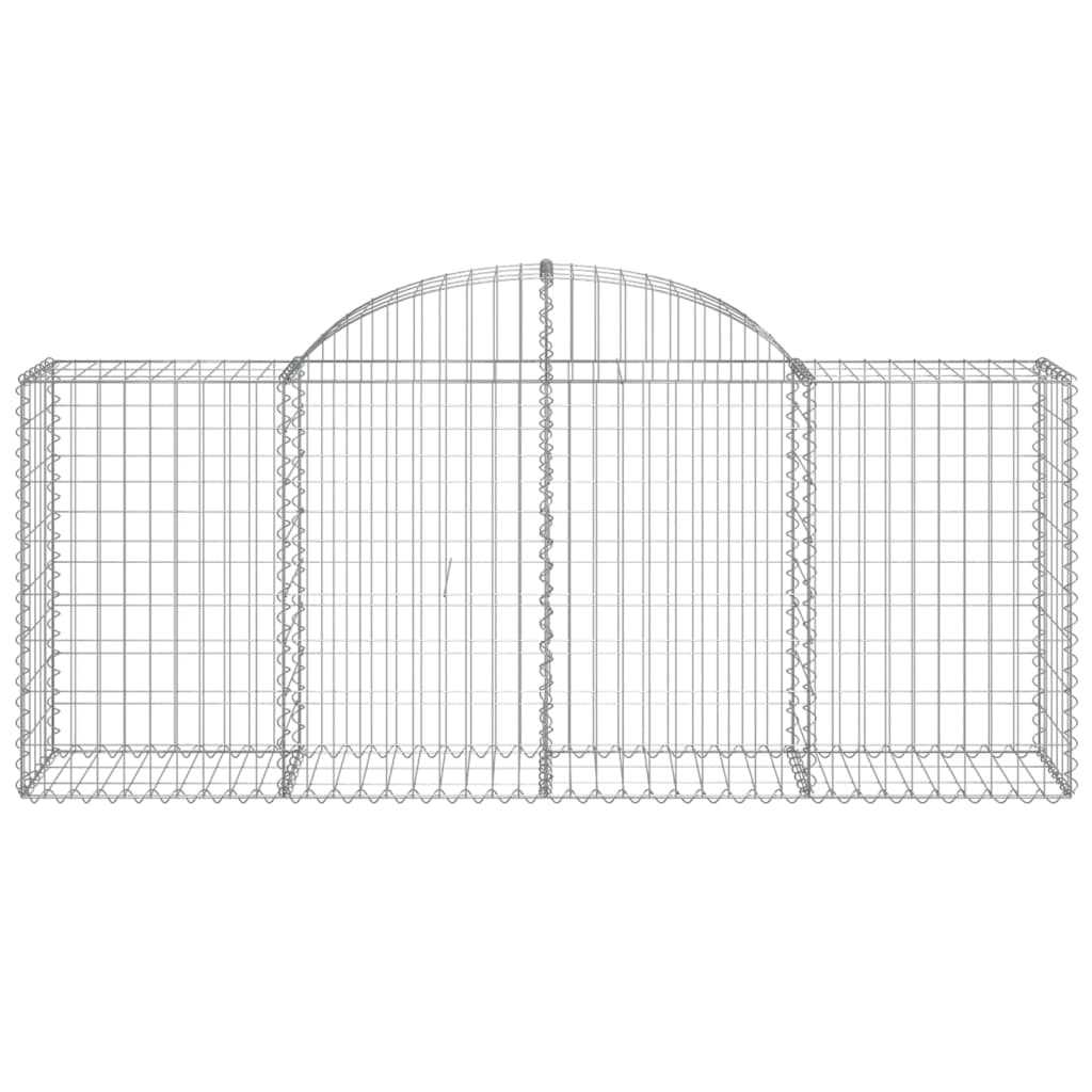 vidaXL Arched Gabion Baskets 6 pcs 78.7"x19.7"x31.5"/39.4" Galvanized Iron-4