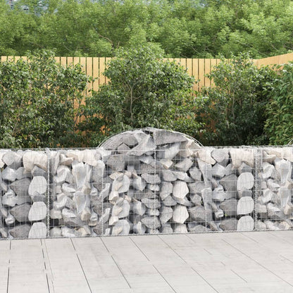 vidaXL Arched Gabion Baskets 6 pcs 78.7"x19.7"x31.5"/39.4" Galvanized Iron-2