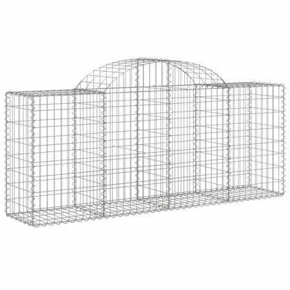 vidaXL Arched Gabion Baskets 7 pcs 78.7"x19.7"x31.5"/39.4" Galvanized Iron-0
