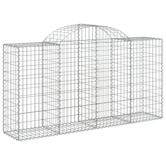 vidaXL Arched Gabion Baskets 8 pcs 78.7"x19.7"x39.4"/47.2" Galvanized Iron-0