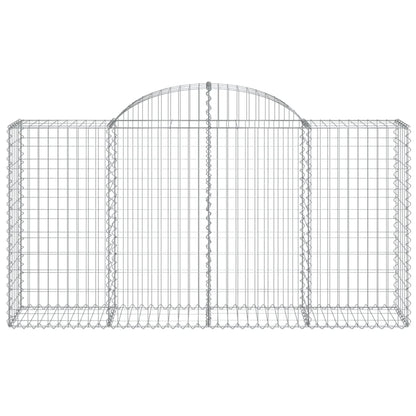 vidaXL Arched Gabion Baskets 8 pcs 78.7"x19.7"x39.4"/47.2" Galvanized Iron-4