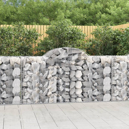 vidaXL Arched Gabion Baskets 8 pcs 78.7"x19.7"x39.4"/47.2" Galvanized Iron-2