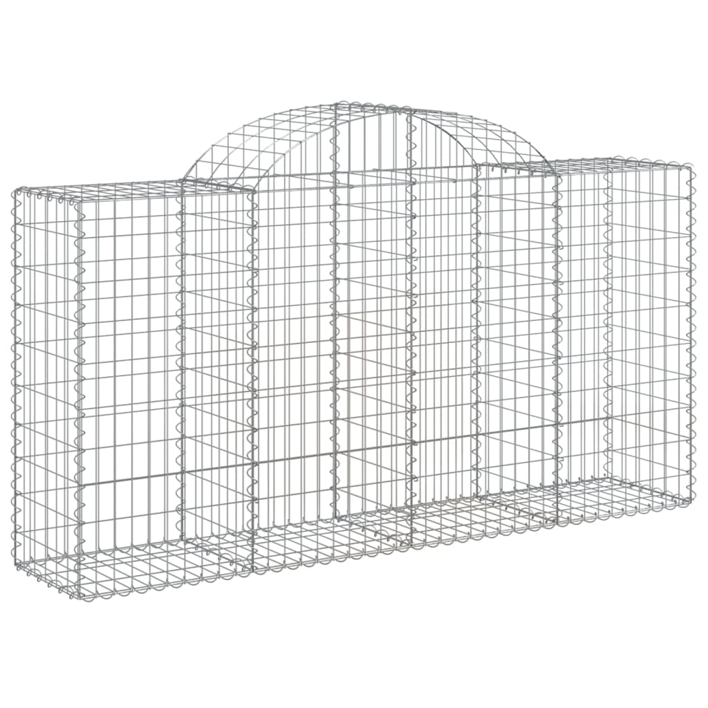vidaXL Arched Gabion Baskets 9 pcs 78.7"x19.7"x39.4"/47.2" Galvanized Iron-0