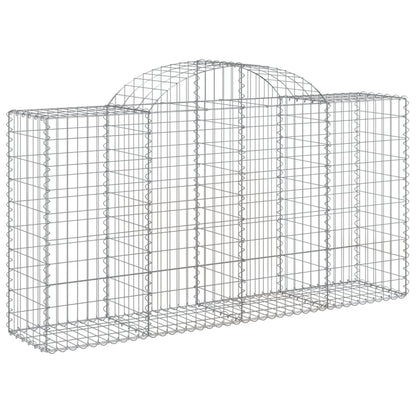 vidaXL Arched Gabion Baskets 9 pcs 78.7"x19.7"x39.4"/47.2" Galvanized Iron-0