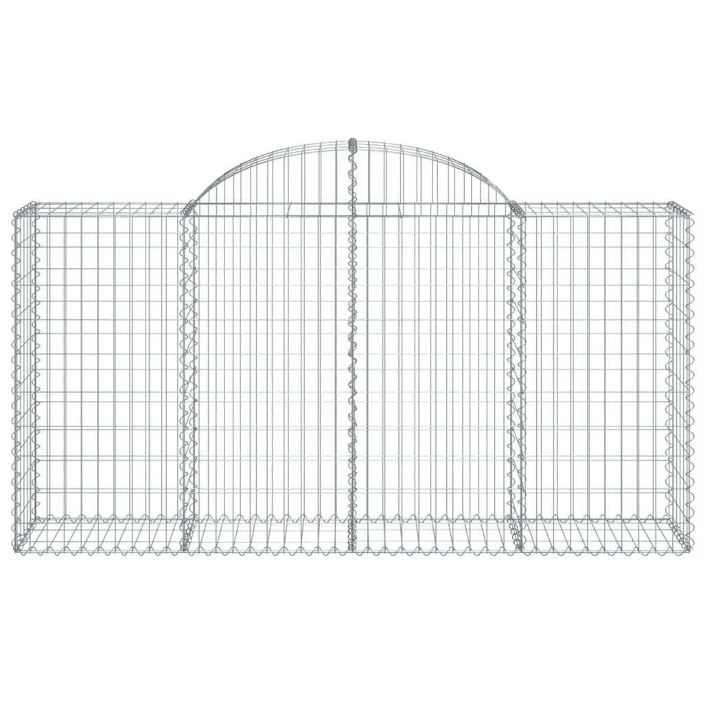 vidaXL Arched Gabion Baskets 9 pcs 78.7"x19.7"x39.4"/47.2" Galvanized Iron-4