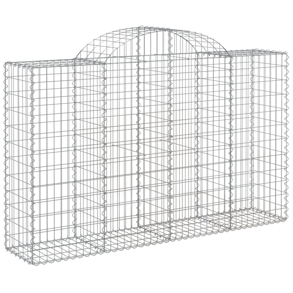 vidaXL Arched Gabion Baskets 3 pcs 78.7"x19.7"x47.2"/55.1" Galvanized Iron-0