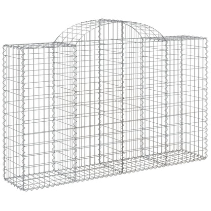 vidaXL Arched Gabion Baskets 3 pcs 78.7"x19.7"x47.2"/55.1" Galvanized Iron-0