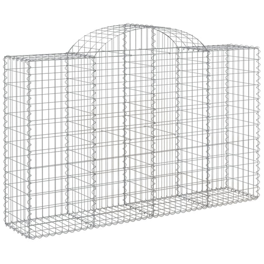 vidaXL Arched Gabion Baskets 3 pcs 78.7"x19.7"x47.2"/55.1" Galvanized Iron-0