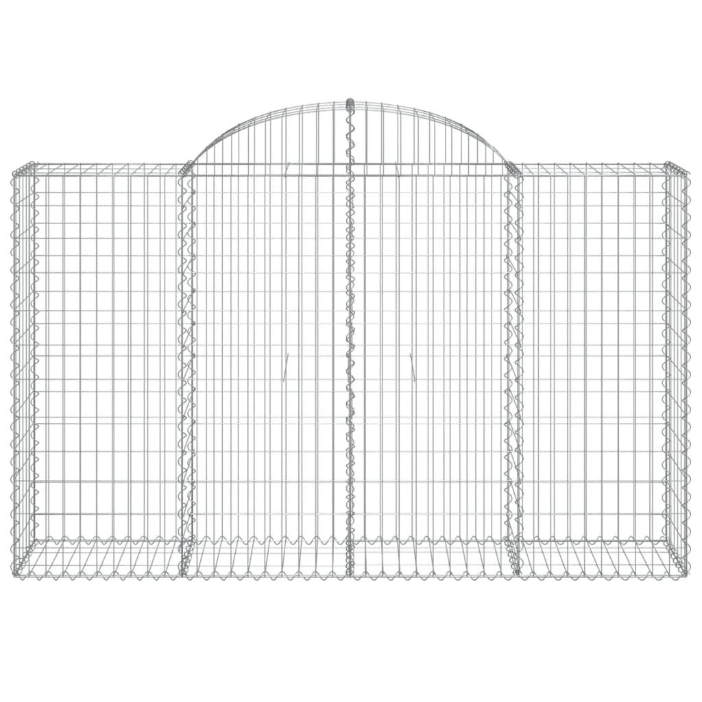 vidaXL Arched Gabion Baskets 3 pcs 78.7"x19.7"x47.2"/55.1" Galvanized Iron-4