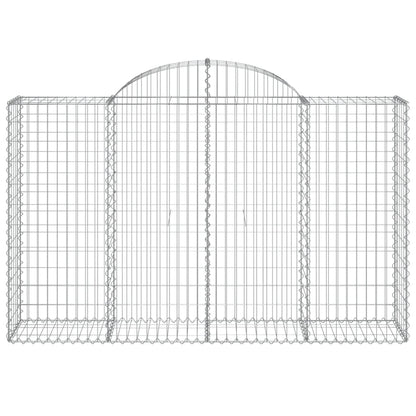 vidaXL Arched Gabion Baskets 3 pcs 78.7"x19.7"x47.2"/55.1" Galvanized Iron-4