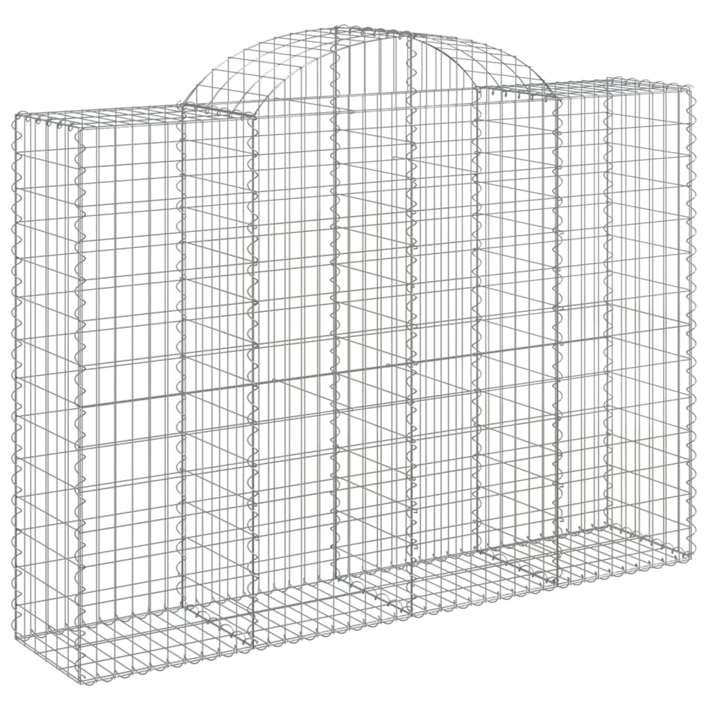 vidaXL Arched Gabion Baskets 5 pcs 78.7"x19.7"x55.1"/63" Galvanized Iron-0