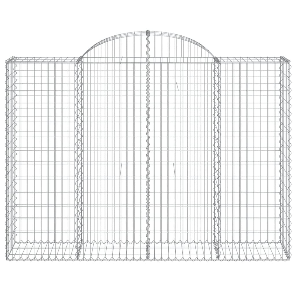 vidaXL Arched Gabion Baskets 5 pcs 78.7"x19.7"x55.1"/63" Galvanized Iron-4