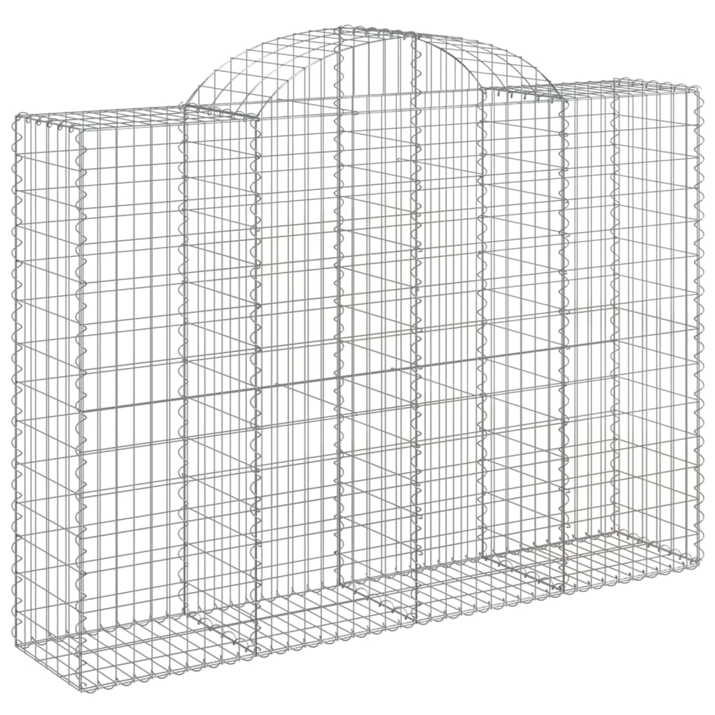 vidaXL Arched Gabion Baskets 8 pcs 78.7"x19.7"x55.1"/63" Galvanized Iron-0
