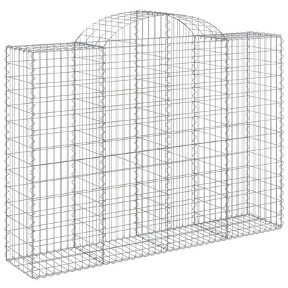 vidaXL Arched Gabion Baskets 8 pcs 78.7"x19.7"x55.1"/63" Galvanized Iron-0
