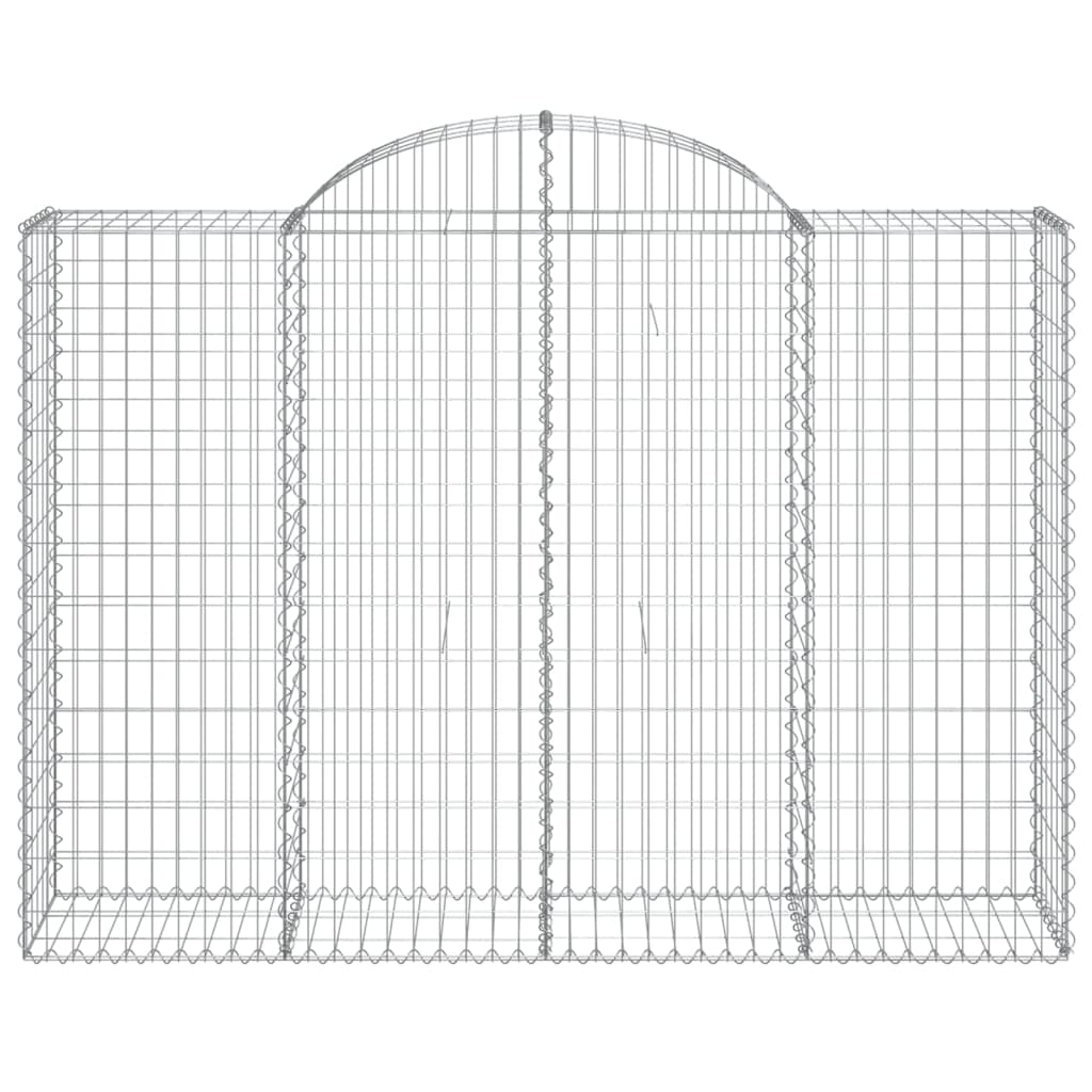 vidaXL Arched Gabion Baskets 8 pcs 78.7"x19.7"x55.1"/63" Galvanized Iron-4