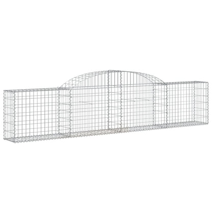 vidaXL Arched Gabion Baskets 3 pcs 118.1"x11.8"x23.6"/31.5" Galvanized Iron-0