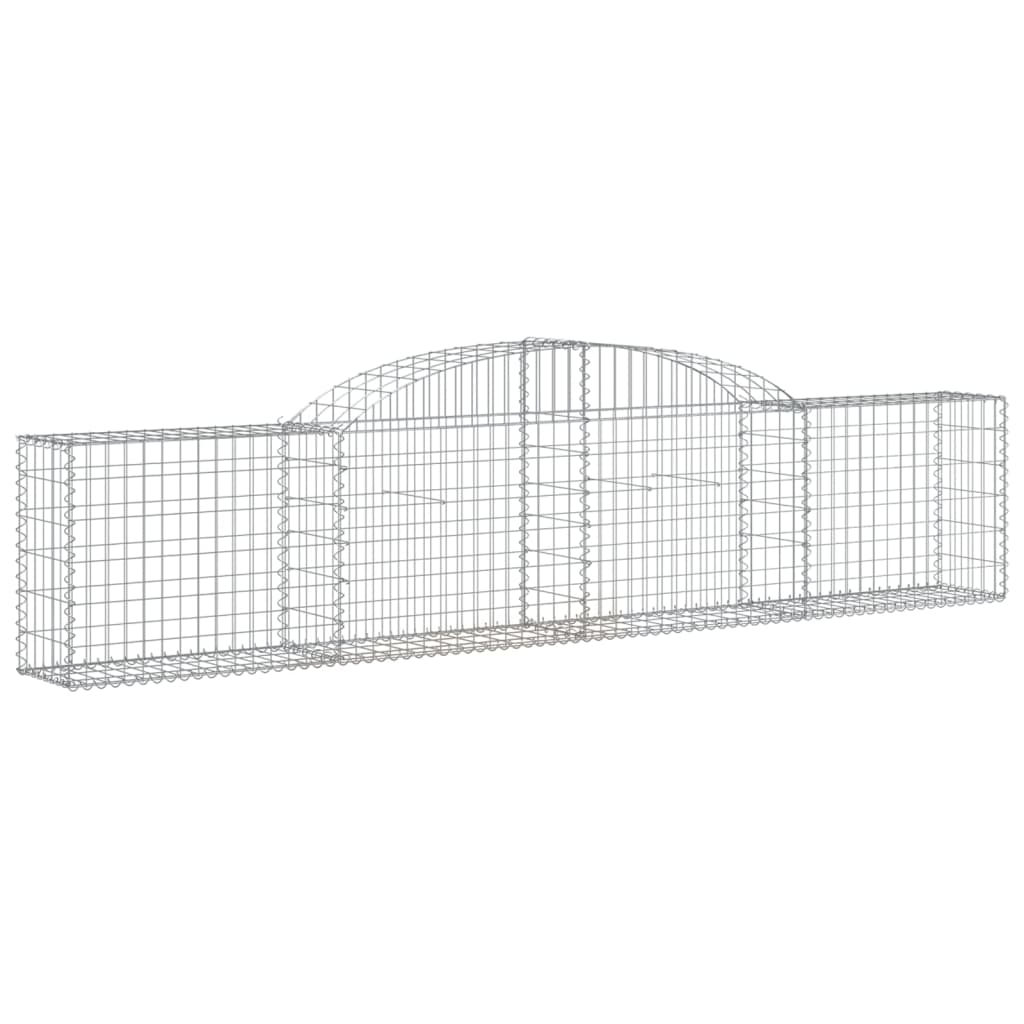 vidaXL Arched Gabion Baskets 5 pcs 118.1"x11.8"x23.6"/31.5" Galvanized Iron-0