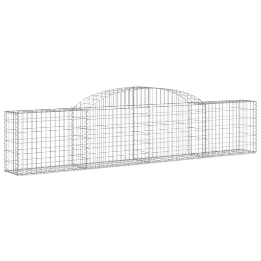 vidaXL Arched Gabion Baskets 5 pcs 118.1"x11.8"x23.6"/31.5" Galvanized Iron-0