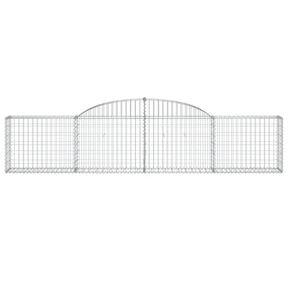 vidaXL Arched Gabion Baskets 5 pcs 118.1"x11.8"x23.6"/31.5" Galvanized Iron-4