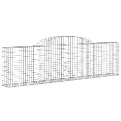 vidaXL Arched Gabion Baskets 2 pcs 118.1"x11.8"x31.5"/39.4" Galvanized Iron-2