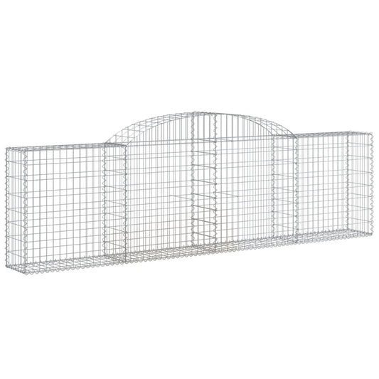 vidaXL Arched Gabion Baskets 4 pcs 118.1"x11.8"x31.5"/39.4" Galvanized Iron-0