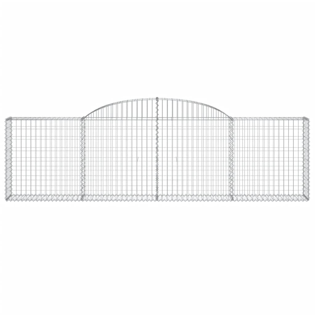 vidaXL Arched Gabion Baskets 4 pcs 118.1"x11.8"x31.5"/39.4" Galvanized Iron-4
