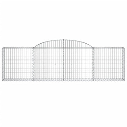 vidaXL Arched Gabion Baskets 4 pcs 118.1"x11.8"x31.5"/39.4" Galvanized Iron-4