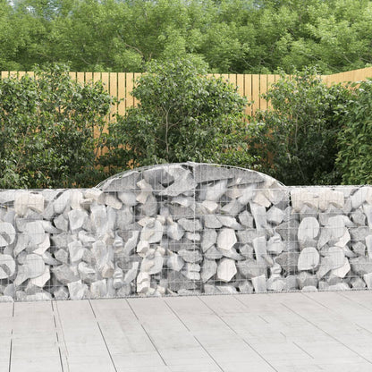 vidaXL Arched Gabion Baskets 4 pcs 118.1"x11.8"x31.5"/39.4" Galvanized Iron-2
