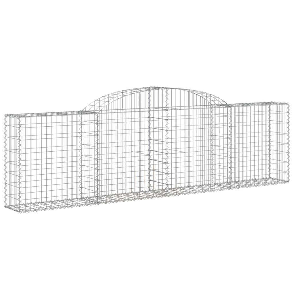 vidaXL Arched Gabion Baskets 5 pcs 118.1"x11.8"x31.5"/39.4" Galvanized Iron-0