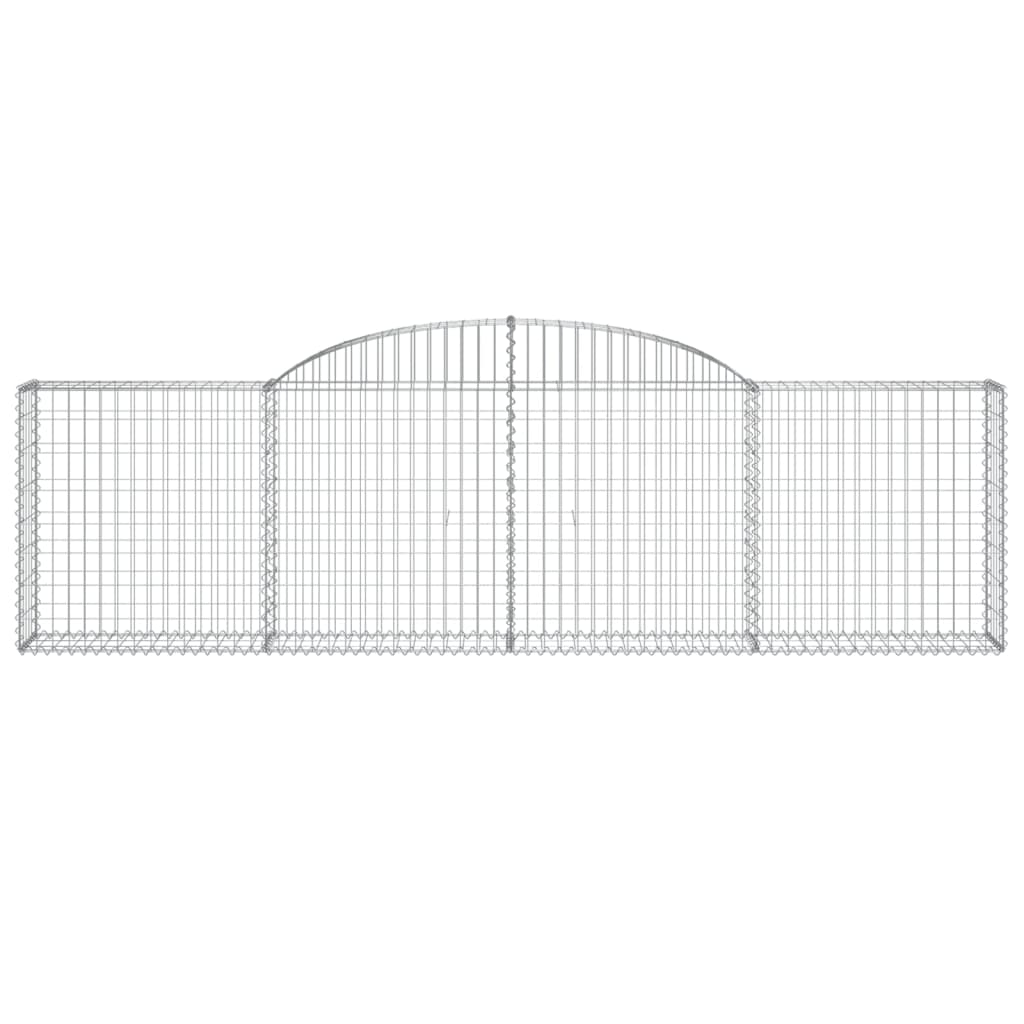 vidaXL Arched Gabion Baskets 7 pcs 118.1"x11.8"x31.5"/39.4" Galvanized Iron-4