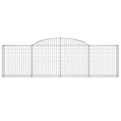 vidaXL Arched Gabion Baskets 7 pcs 118.1"x11.8"x31.5"/39.4" Galvanized Iron-4