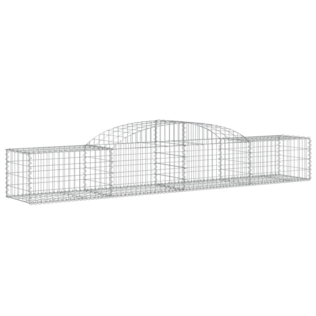vidaXL Arched Gabion Baskets 7 pcs 118.1"x19.7"x15.7"/23.6" Galvanized Iron-0