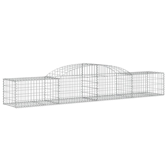 vidaXL Arched Gabion Baskets 7 pcs 118.1"x19.7"x15.7"/23.6" Galvanized Iron-0