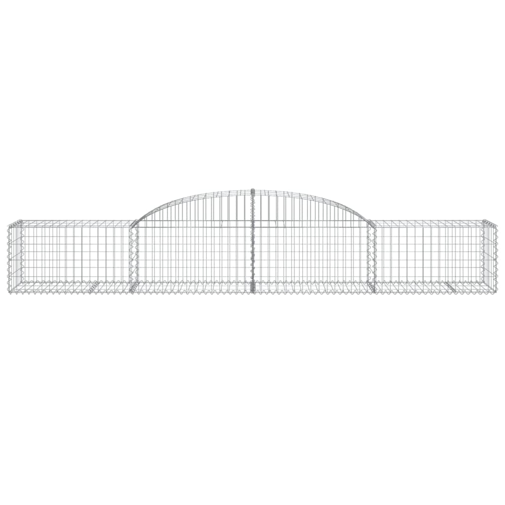 vidaXL Arched Gabion Baskets 7 pcs 118.1"x19.7"x15.7"/23.6" Galvanized Iron-4
