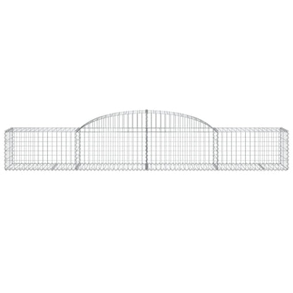 vidaXL Arched Gabion Baskets 7 pcs 118.1"x19.7"x15.7"/23.6" Galvanized Iron-4