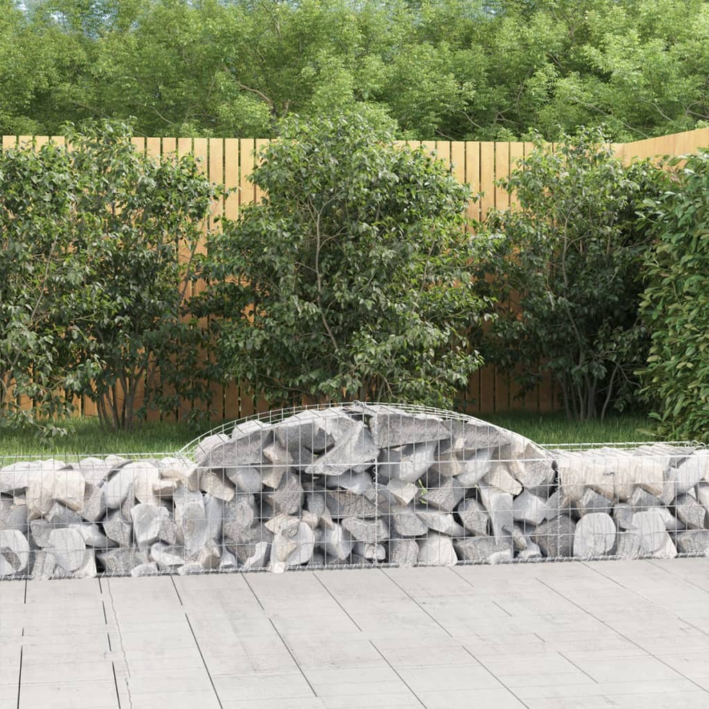 vidaXL Arched Gabion Baskets 7 pcs 118.1"x19.7"x15.7"/23.6" Galvanized Iron-2