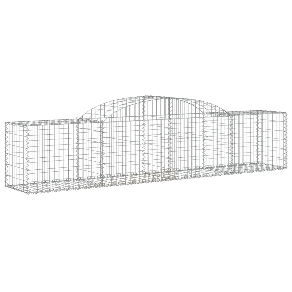 vidaXL Arched Gabion Baskets 3 pcs 118.1"x19.7"x23.6"/31.5" Galvanized Iron-0