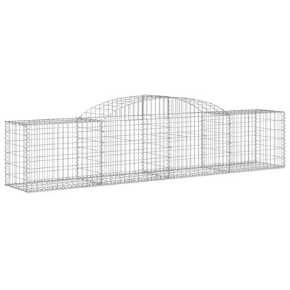 vidaXL Arched Gabion Baskets 3 pcs 118.1"x19.7"x23.6"/31.5" Galvanized Iron-0